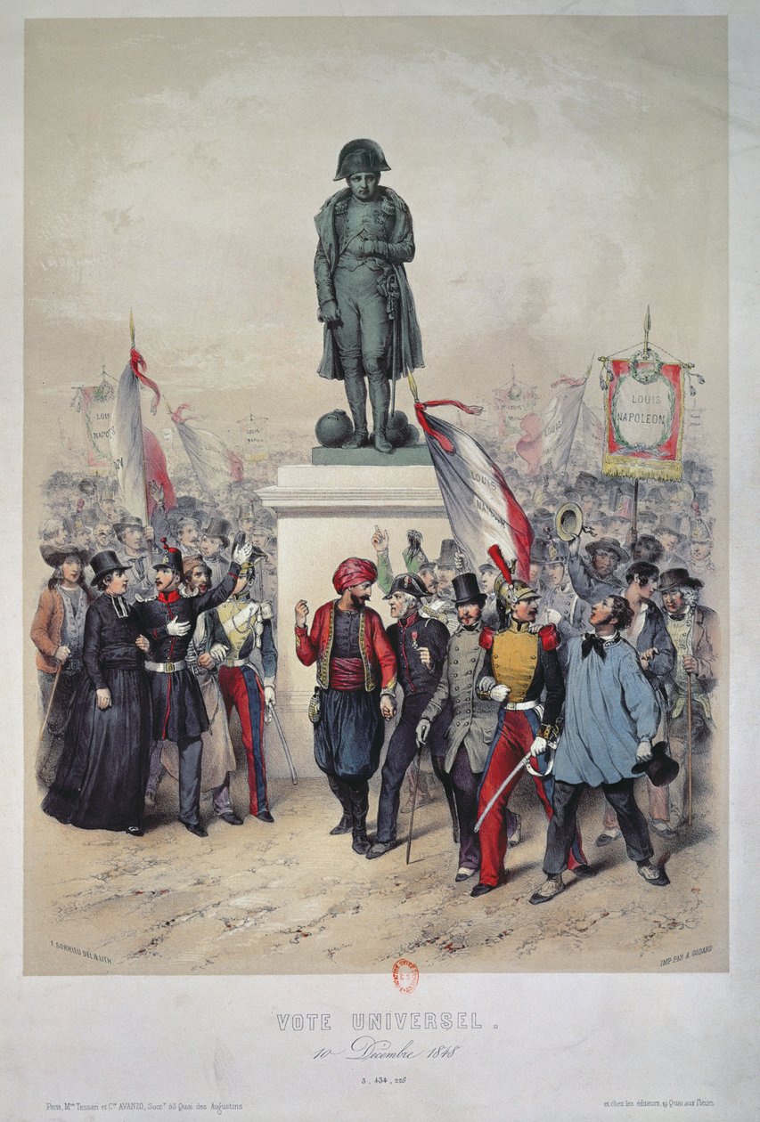 Suffrage universel, 10 décembre 1848, élection de Louis Napoléon Bonaparte, 1848-49 - Frederic Sorrieu