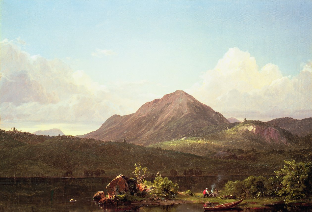 Feu de Camp dans la Nature Sauvage du Maine - Frederic Edwin Church