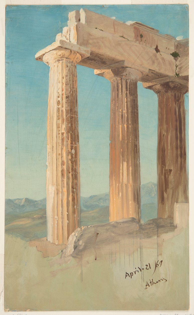 Colonnes du Parthénon, Athènes - Frederic Edwin Church