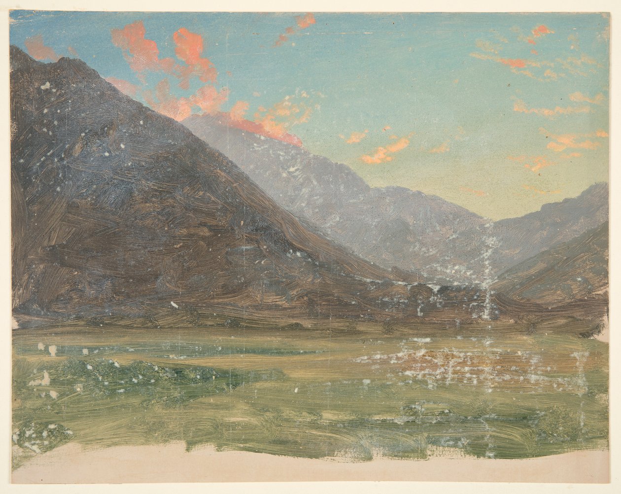 Vallée profonde, avec nuages éclairés par le coucher du soleil - Frederic Edwin Church