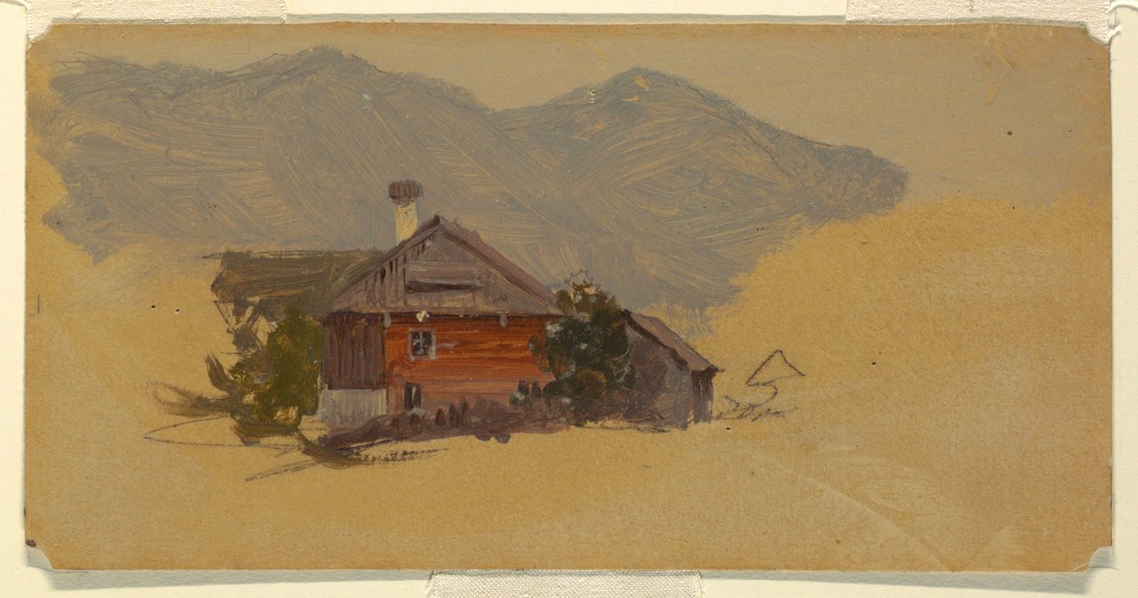 Dessin, Berchtesgaden, maison de paysan, 1868 - Frederic Edwin Church