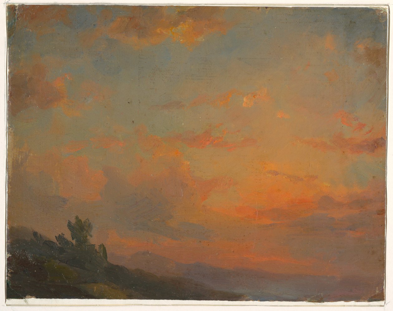 Dessin, Étude de nuages, coucher de soleil, 1850-60 - Frederic Edwin Church