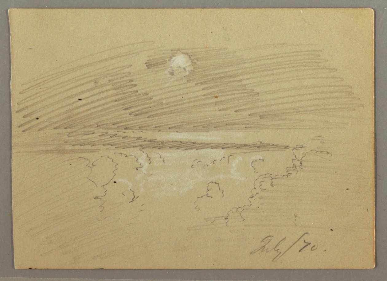 Dessin, ciel nuageux, juillet 1870 - Frederic Edwin Church
