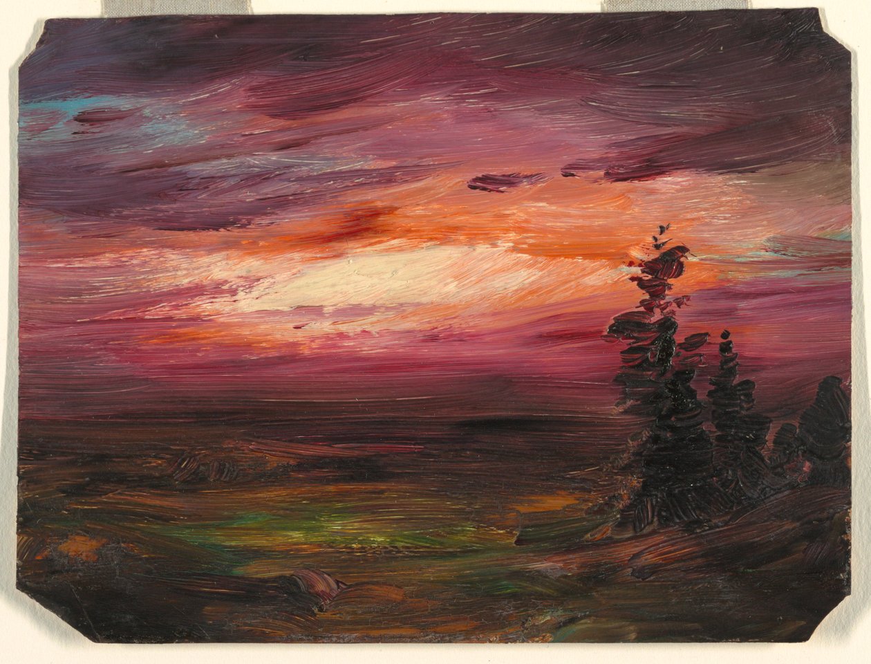 Dessin, crépuscule du soir, vers 1870 - Frederic Edwin Church