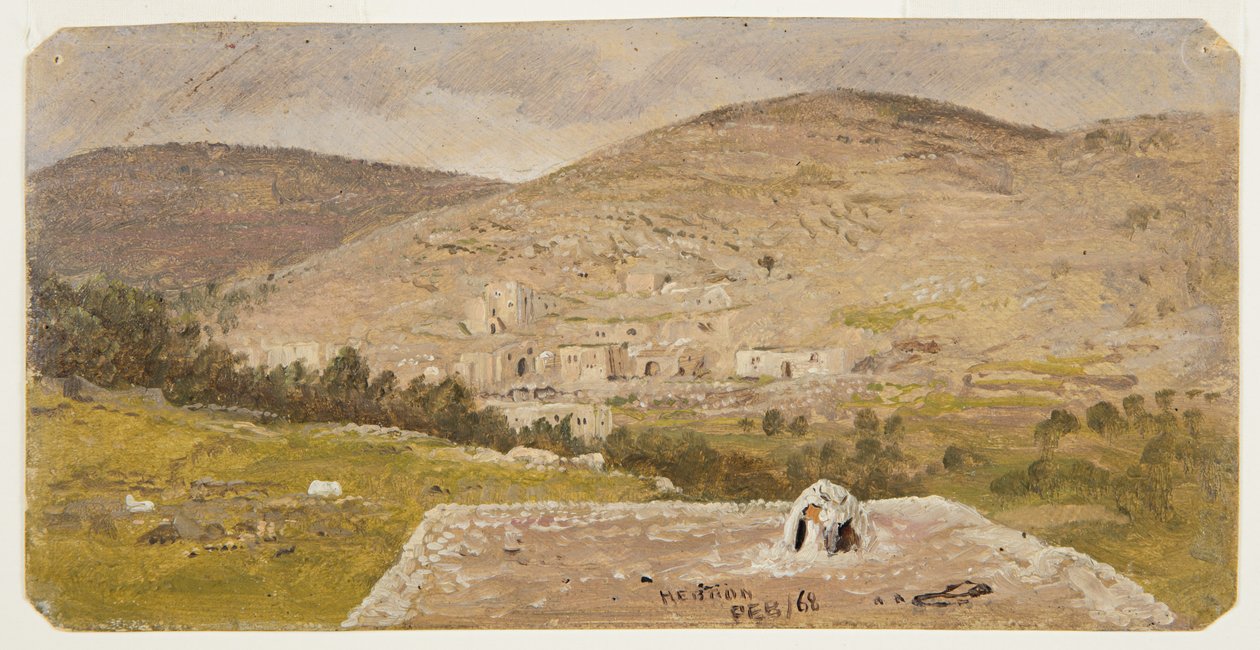 Dessin, Hebron, vue générale, février 1868 - Frederic Edwin Church