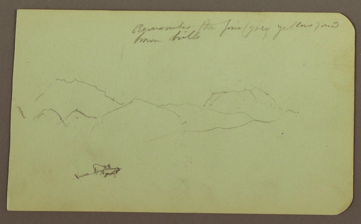 Dessin, collines, bétail ; verso : paysage, 1883 - Frederic Edwin Church