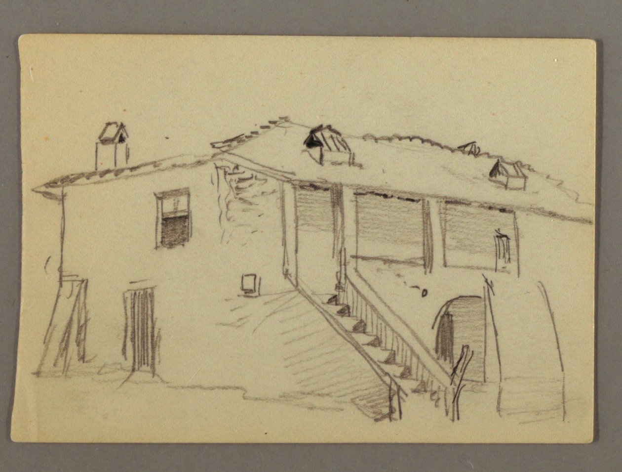 Dessin, maison, peut-être 1868-69 - Frederic Edwin Church