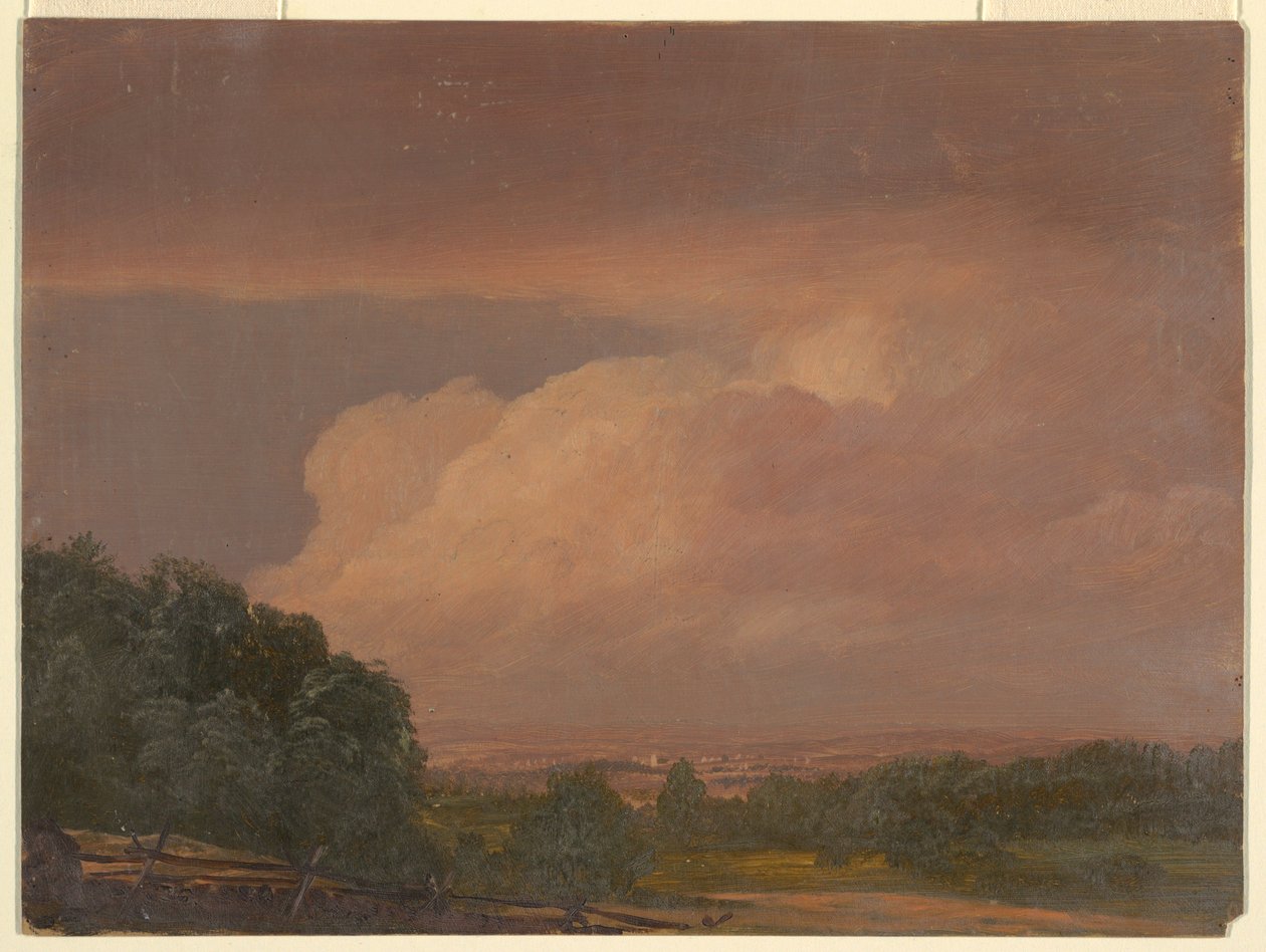 Dessin, paysage (peut-être la vallée de l