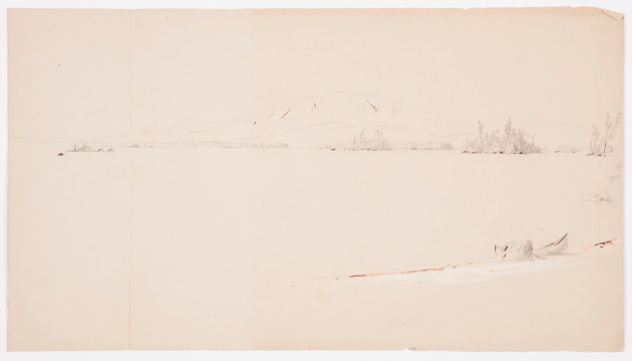 Dessin, lac Millinocket, Maine, septembre 1878 - Frederic Edwin Church