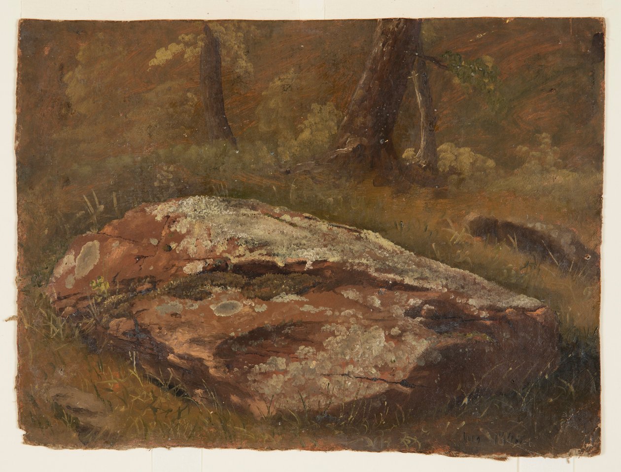 Dessin, Mossy Rock, août 1845 - Frederic Edwin Church