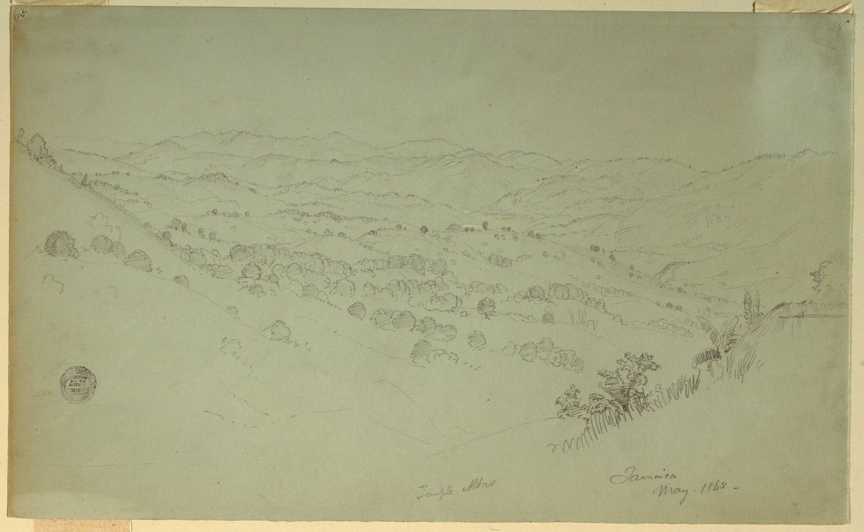 Dessin, paysage de montagne, Jamaïque, 1865 - Frederic Edwin Church