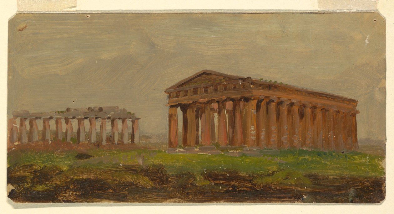 Dessin, Paestum, Temple de Neptune, 1868 - Frederic Edwin Church