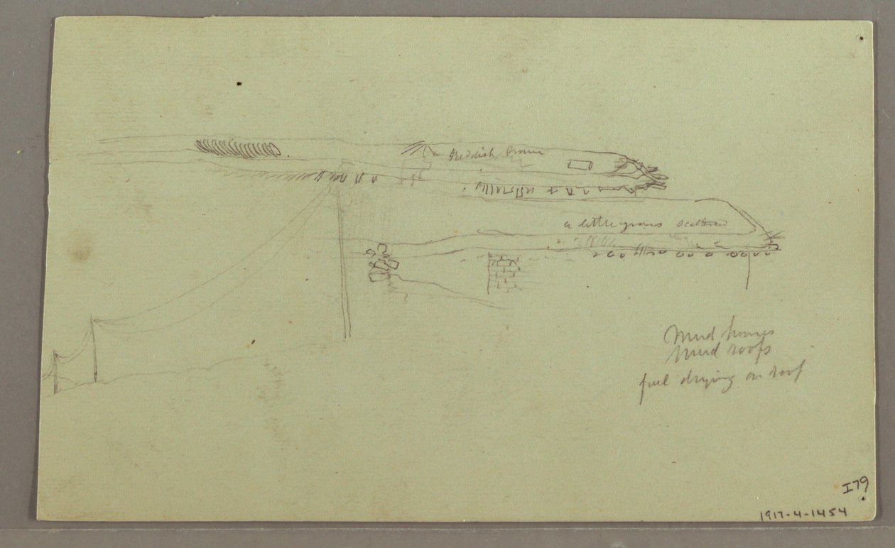 Dessin, deux têtes, ruines, peut-être 1868 - Frederic Edwin Church