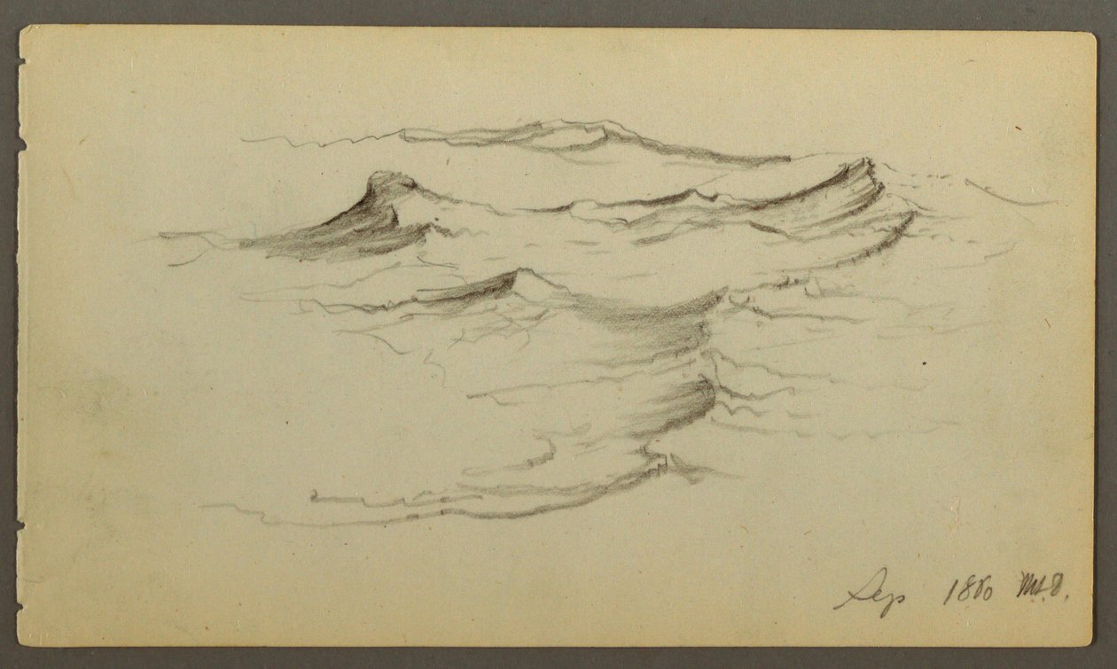 Dessin, vagues, 1860 - Frederic Edwin Church