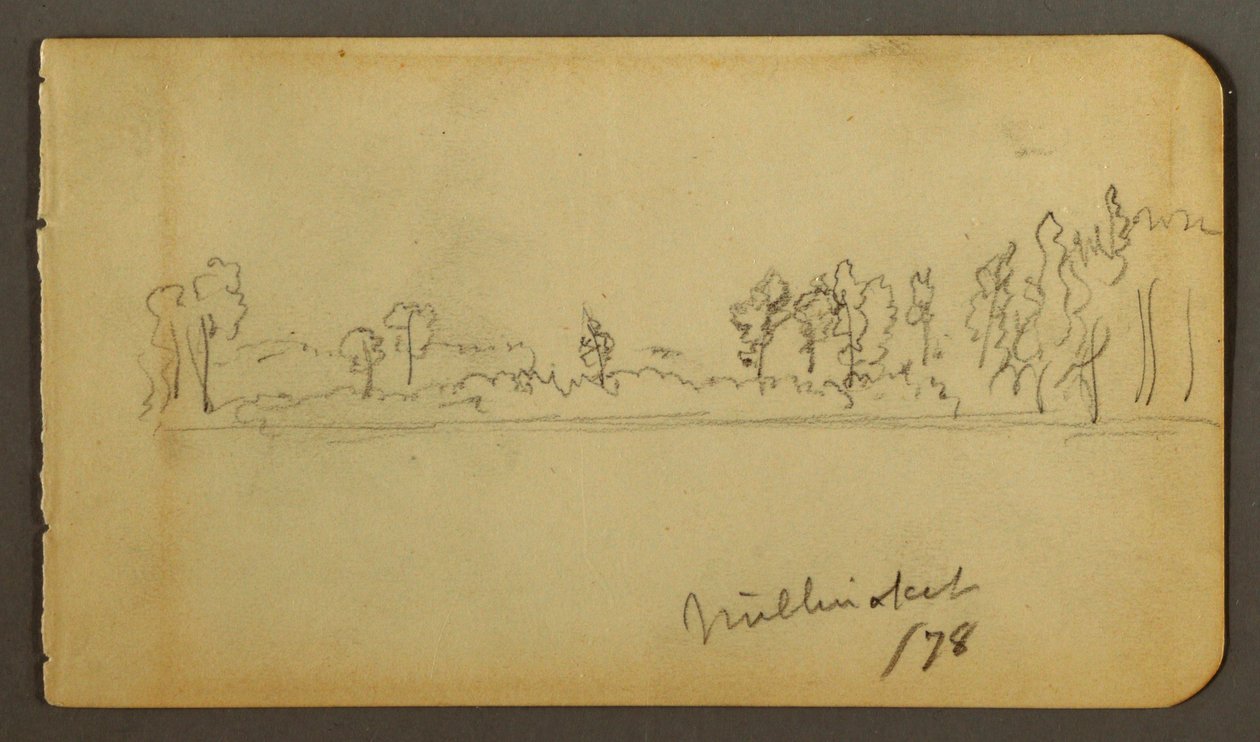 Dessin, rivage boisé, 1878 - Frederic Edwin Church
