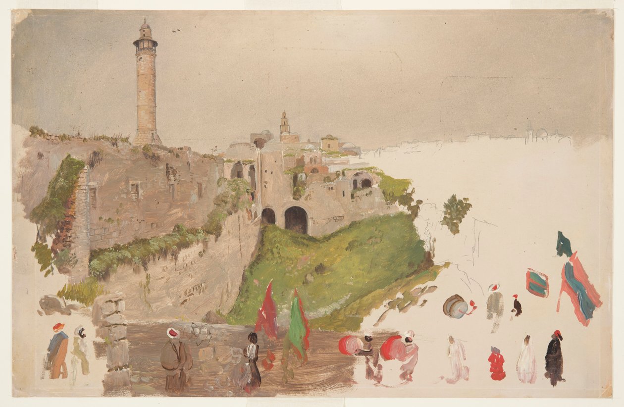 Parade entrant dans la ville, Jaffa - Frederic Edwin Church