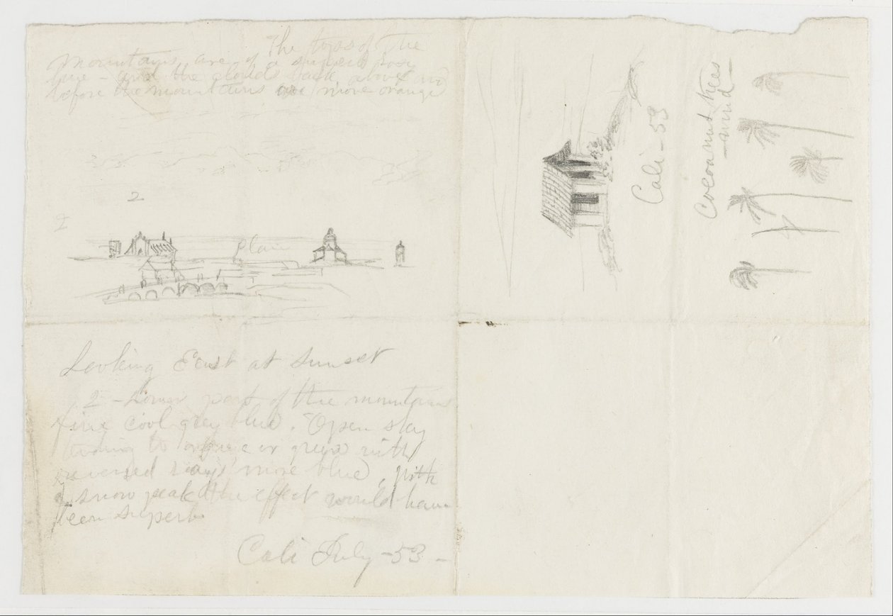 Croquis de Calé, Colombie - Frederic Edwin Church