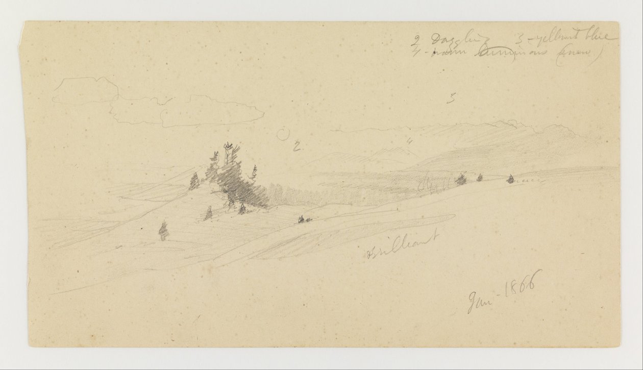 Colline boisée, vallée vallonnée, soleil - Frederic Edwin Church