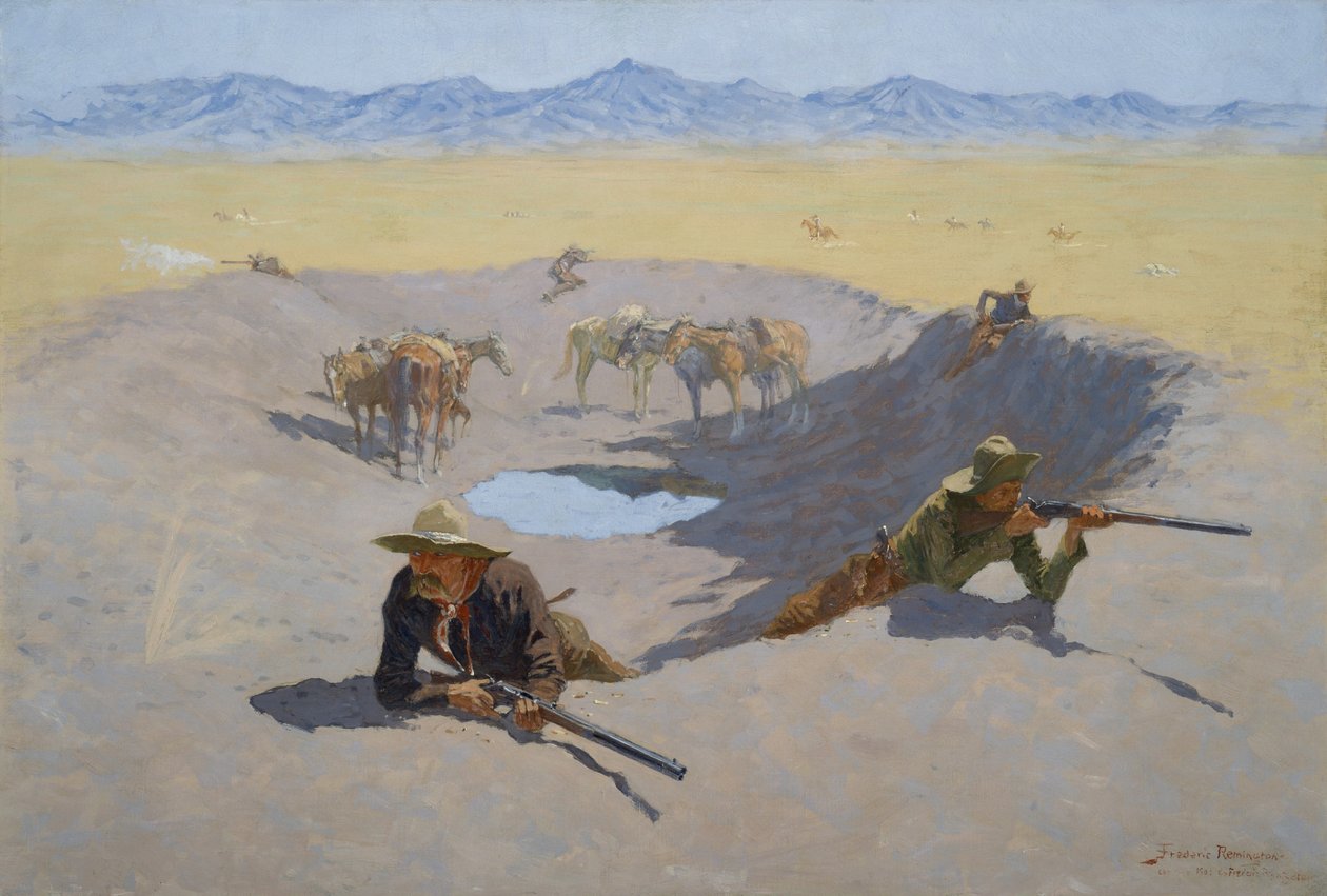 Lutte pour la mare - Frederic Remington