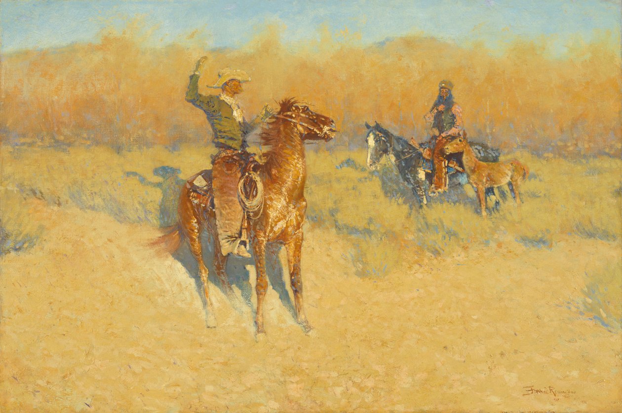 Le panneau de bétail à longues cornes - Frederic S. Remington
