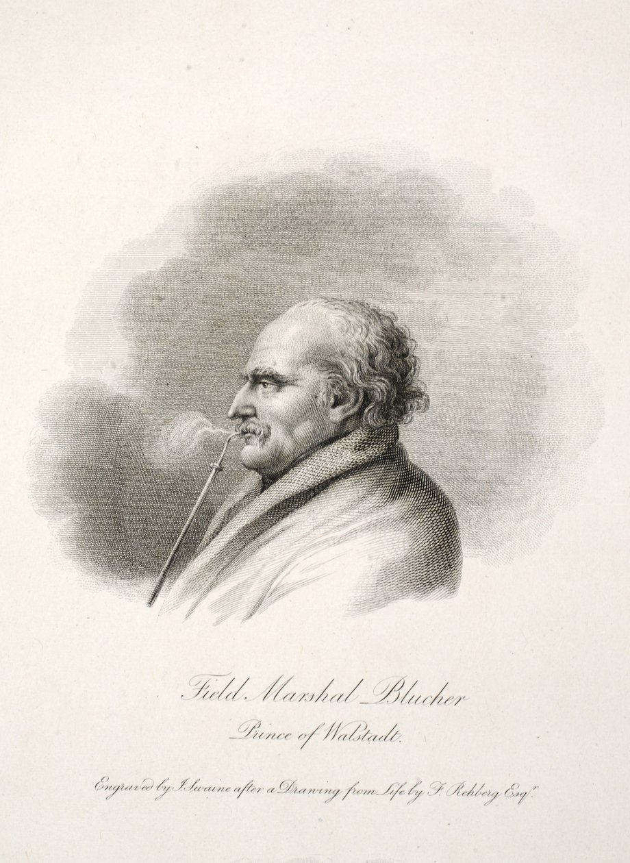 Field Marshall Blucher, Prince de Walstadt, gravé par J. Swaine, pub. J. Farrer, 1815 - Frederich Rehberg