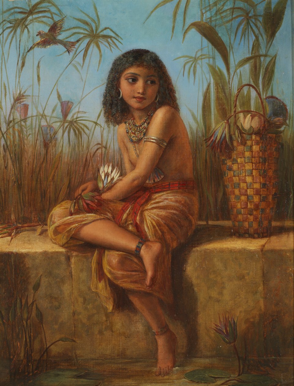 Une fille aux fleurs égyptienne - Frederick Goodall