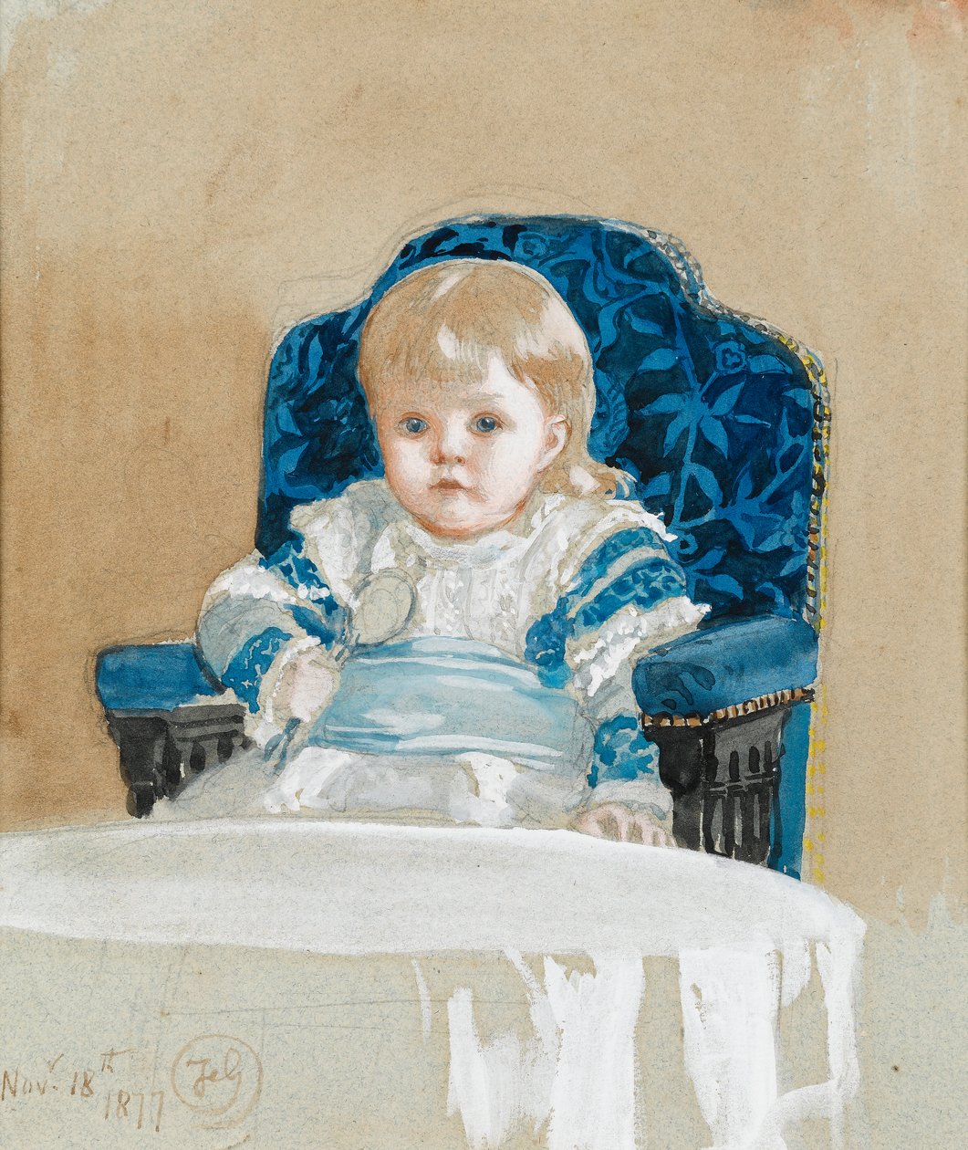 Frederica dans une robe de soirée tenant une cuillère, 1877 - Frederick Goodall