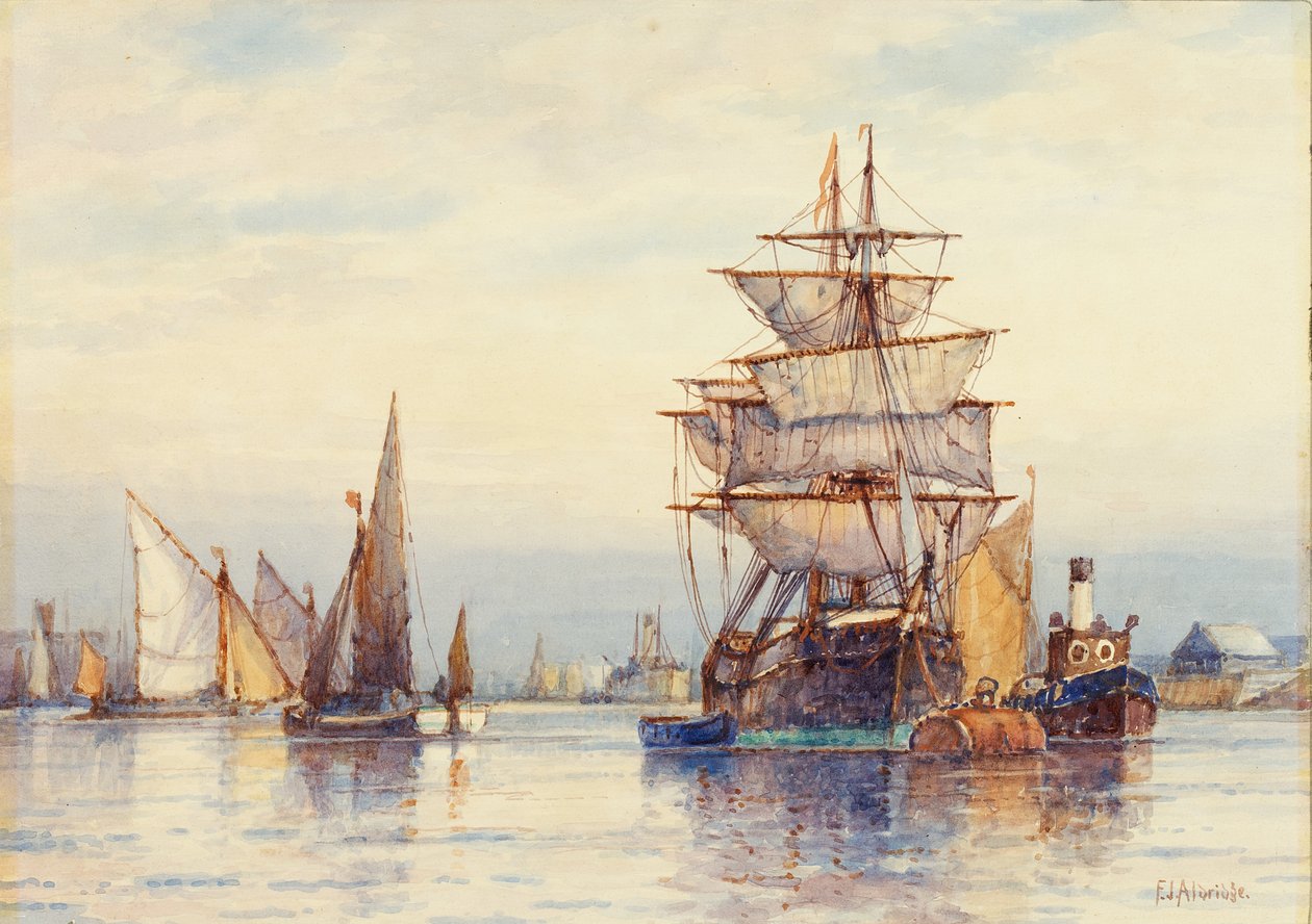 Sur la Tamise - Frederick James Aldridge