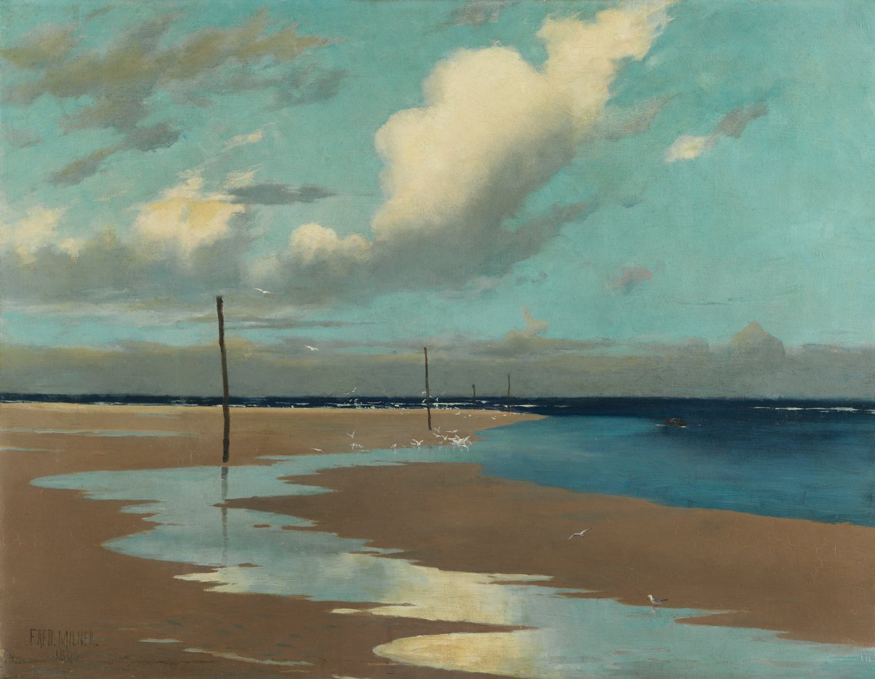 Plage à marée basse, 1890 - Frederick Milner