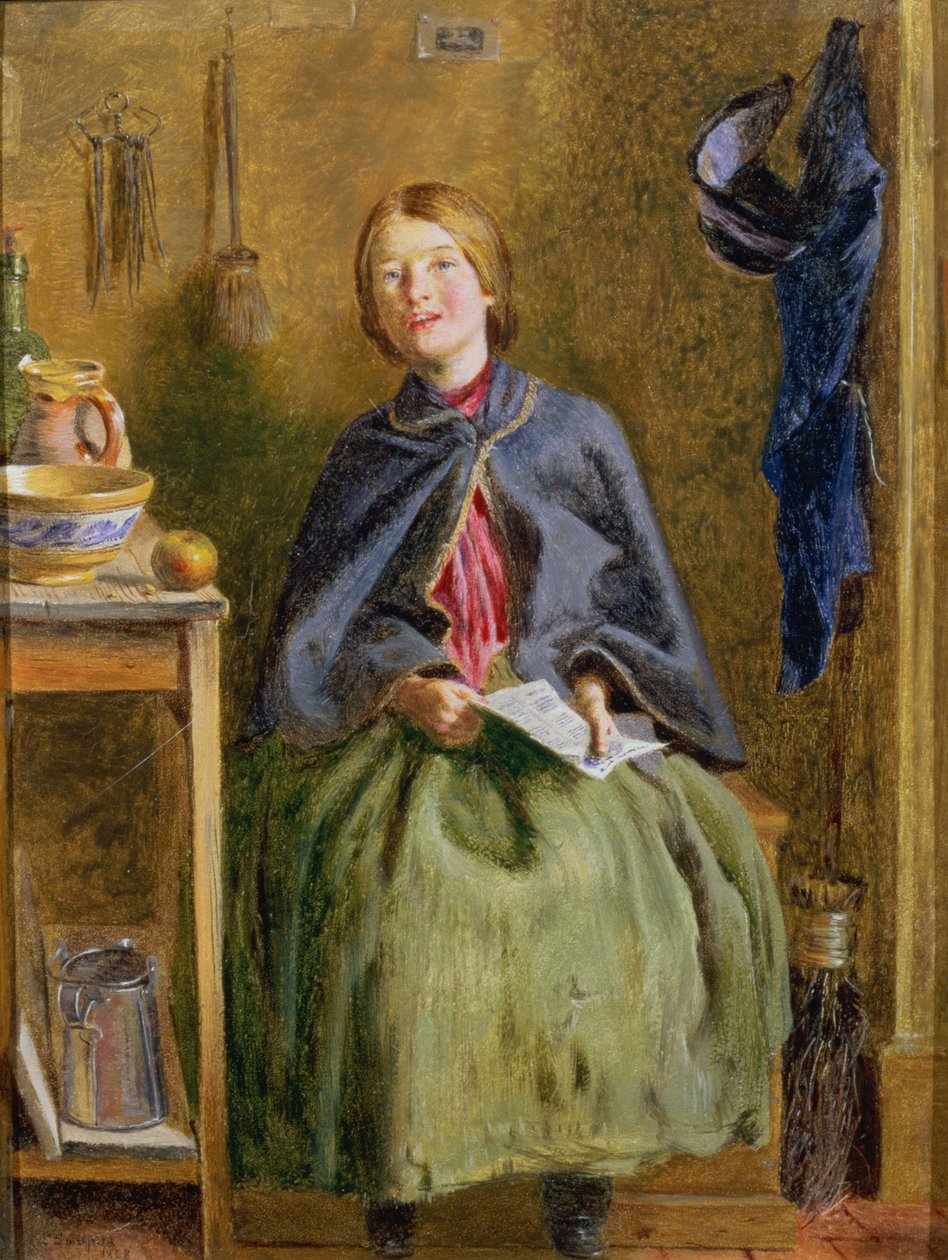 Une jeune fille apprenant à lire, 1858 - Frederick Smallfield