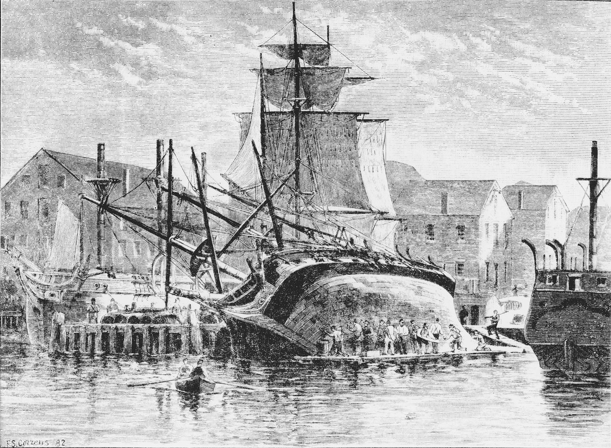 Navires baleiniers à New Bedford, Massachusetts, 1882 - Frederick Swartwout Cozzens