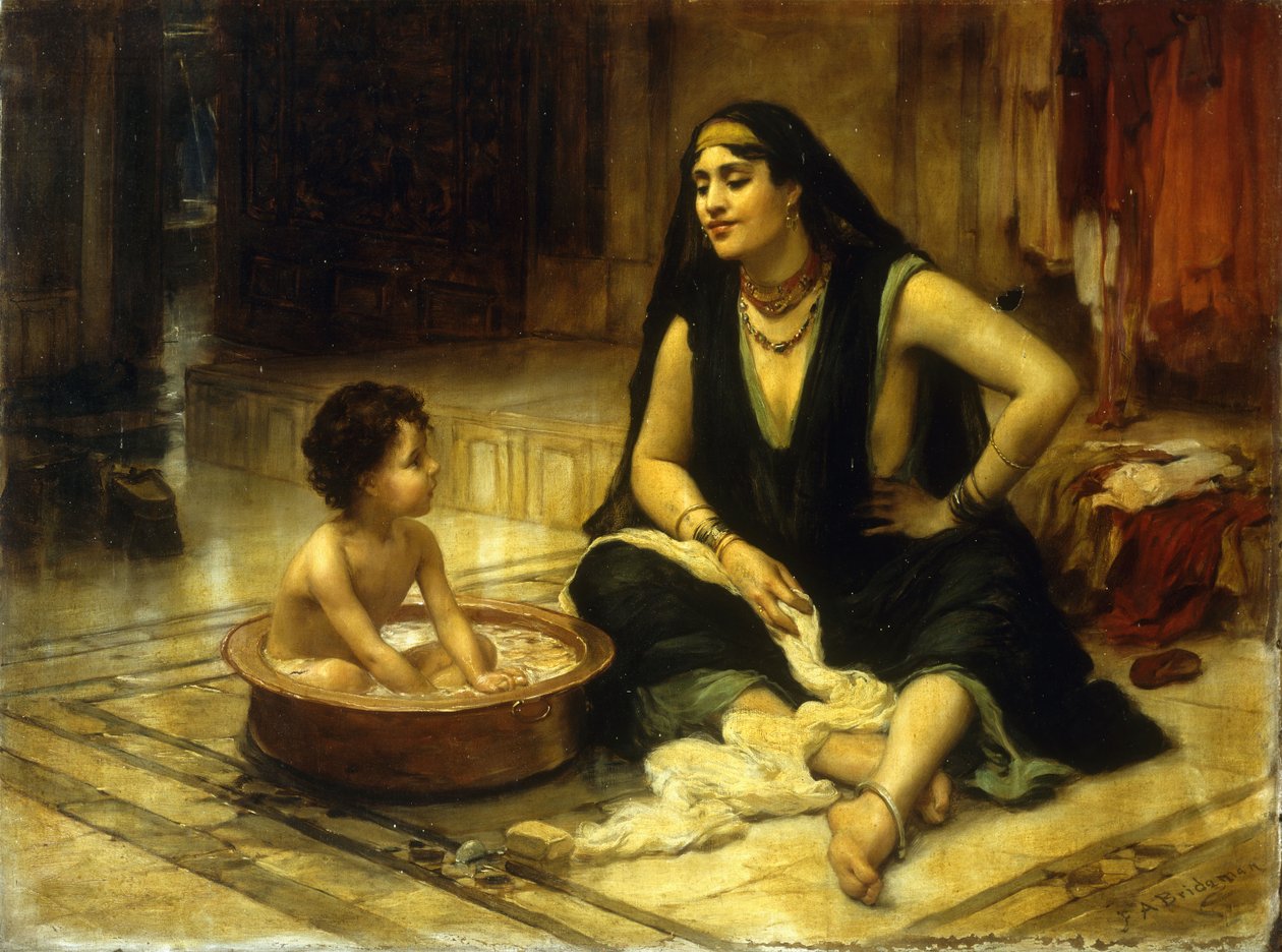 Fellahin et enfant - Frederick Arthur Bridgman