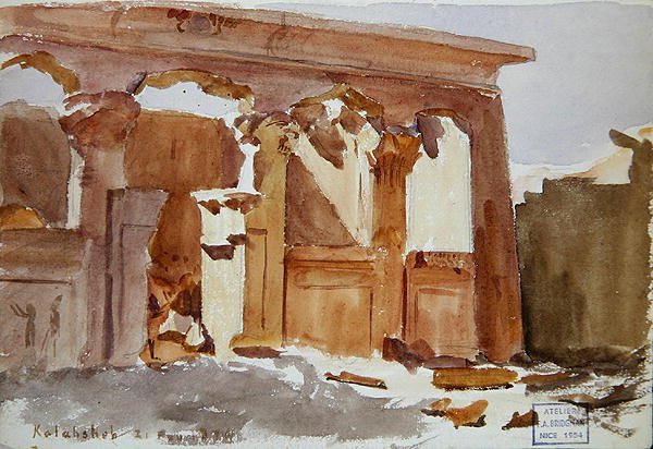 Le temple de Kalabsha - Frederick Arthur Bridgman