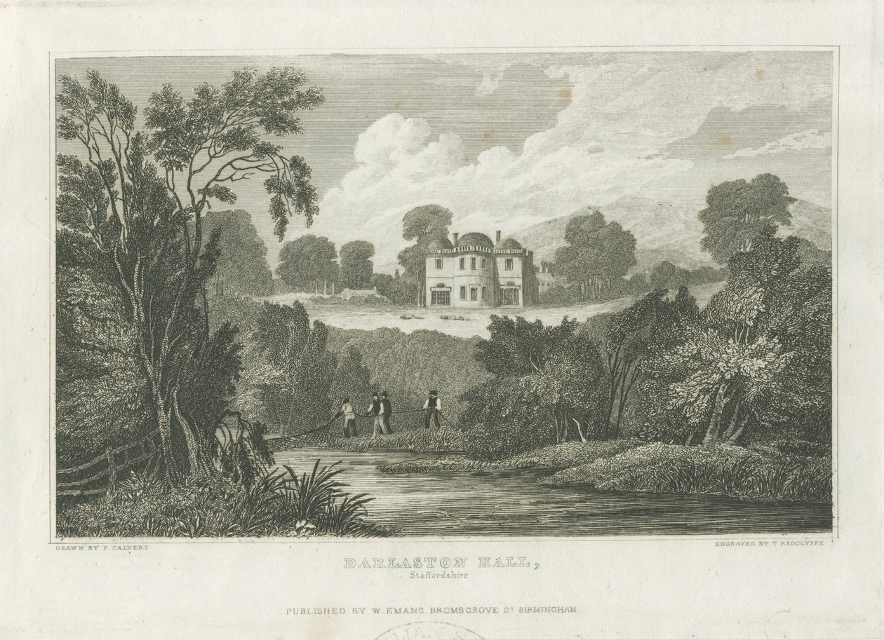 Darlaston Hall: gravure, nd [vers 1830] - Frederick Calvert