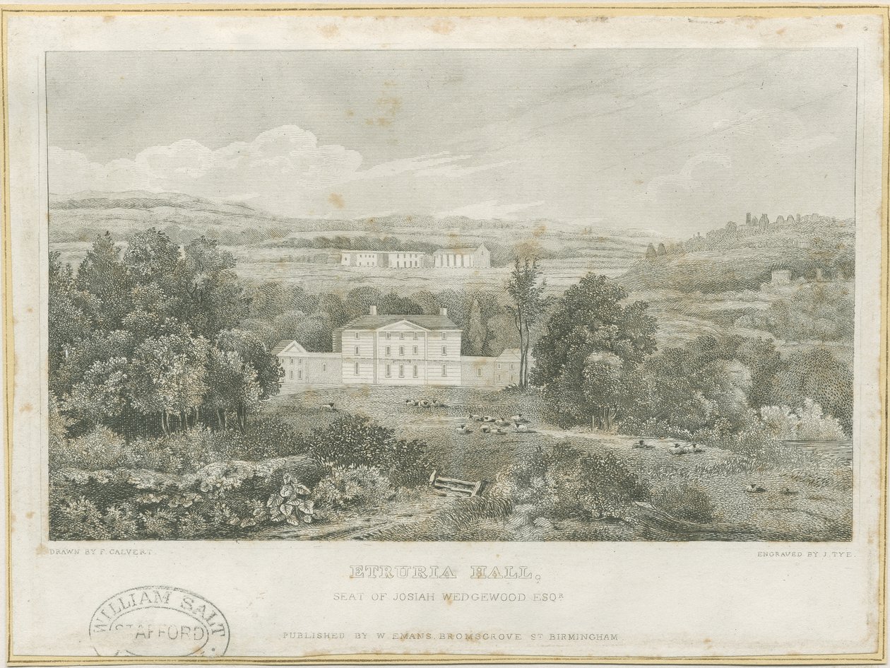 Etruria Hall (gravure) - Frederick Calvert