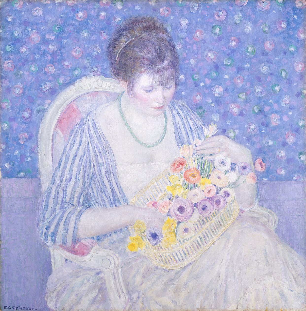 Le panier de fleurs, c.1913-17 - Frederick Carl Frieseke