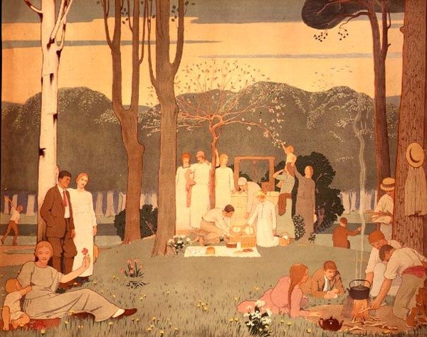 Scène de pique-nique - Frederick Cayley Robinson