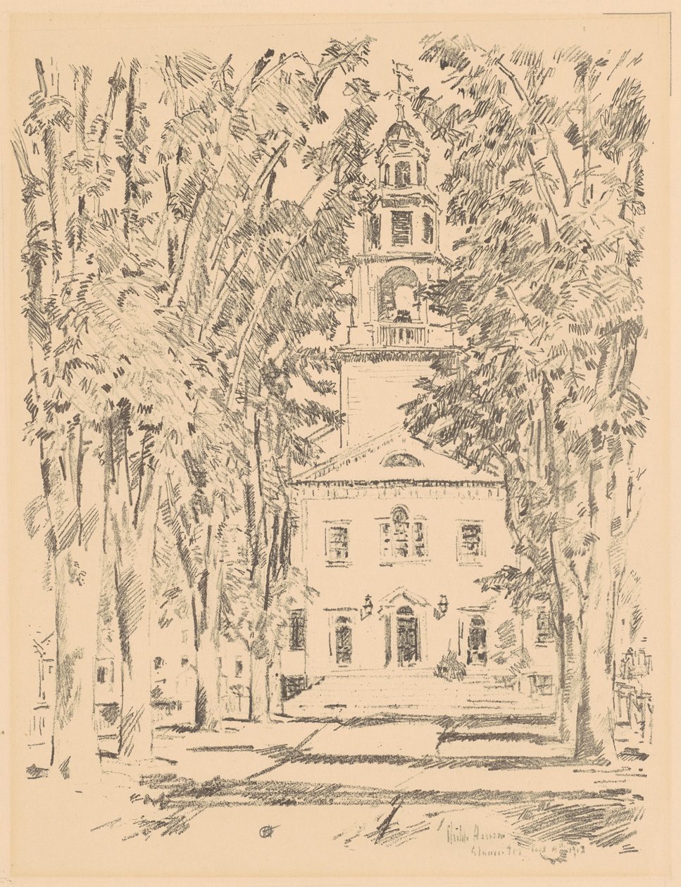 Église coloniale, Gloucester, 1918 - Frederick Childe Hassam