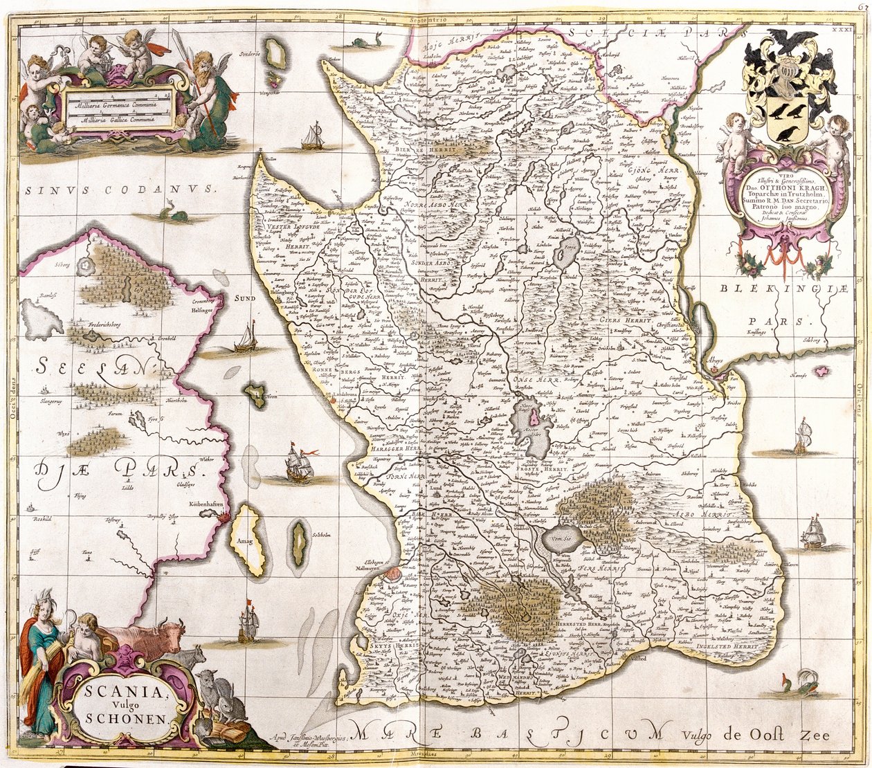 Carte de Scanie, Suède - Frederick de Wit