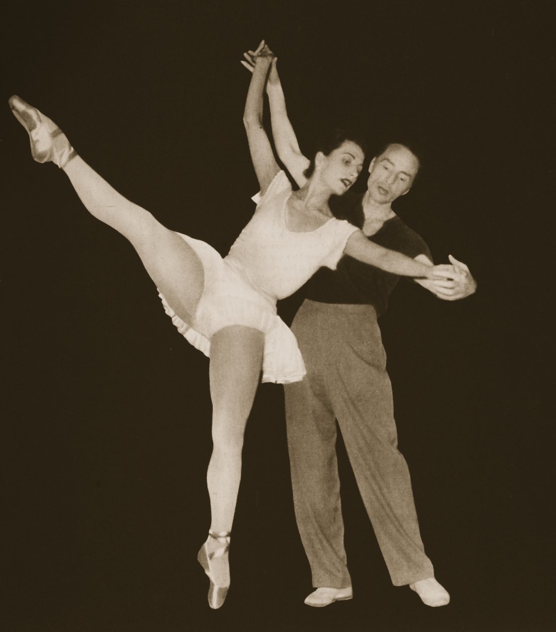 George Balanchine avec Tamara Toumanova, du Grand Ballet de Monte-Carlo, 1949 (photogravure) - French Photographer