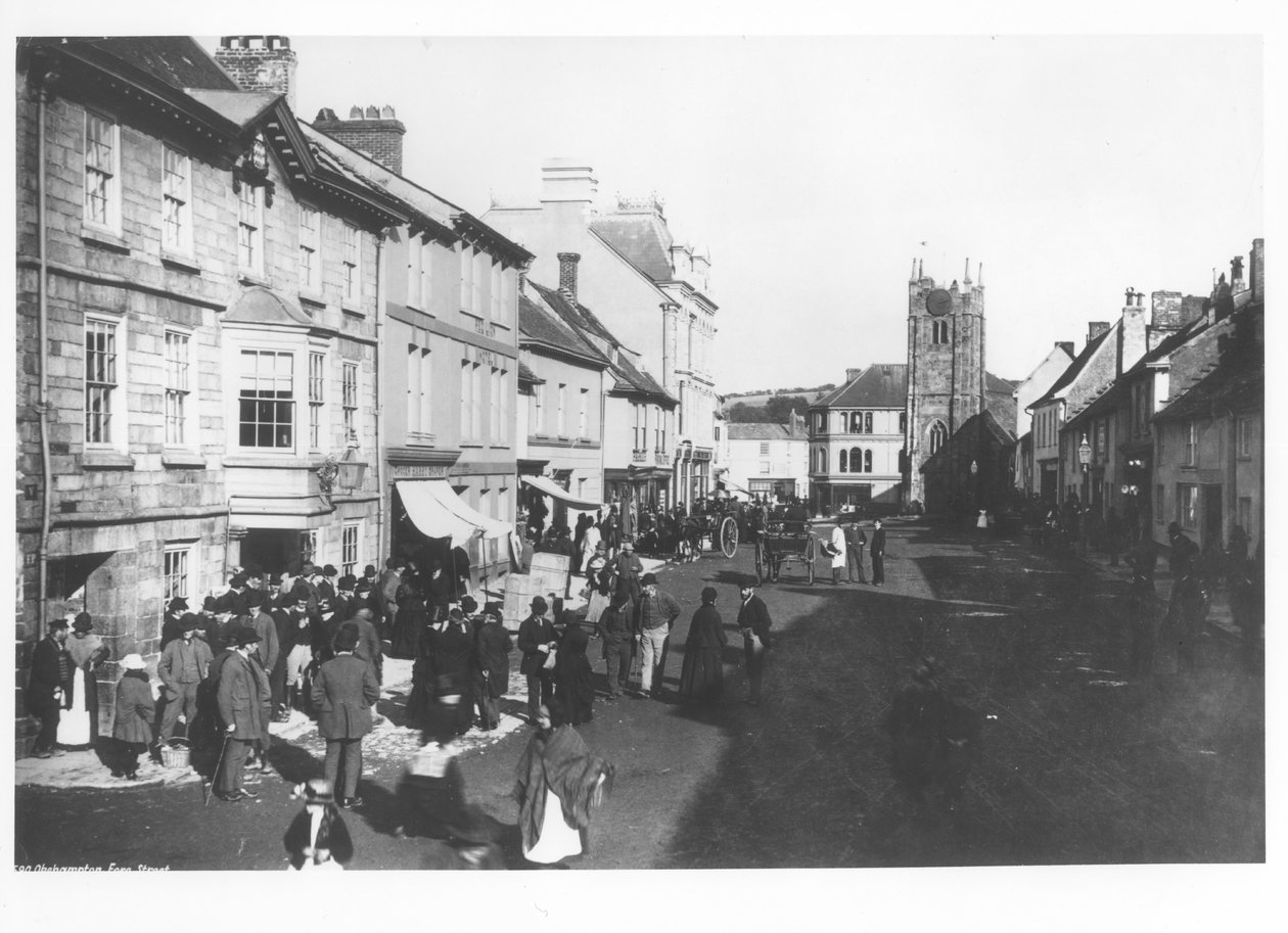 Marché à Okehampton, Devon, vers 1900 - French Photographer