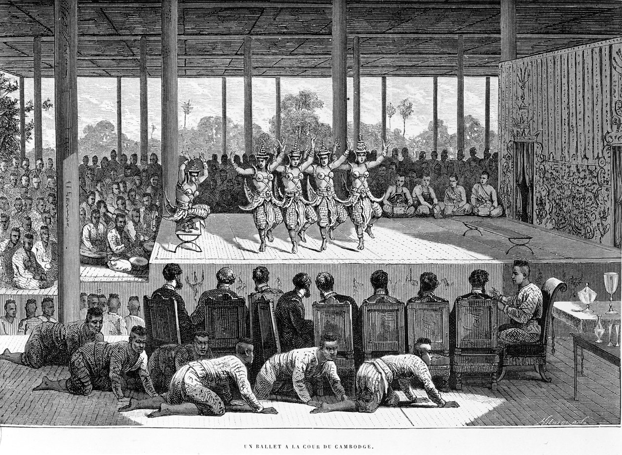 Spectacle de danse au Cambodge, illustration de 