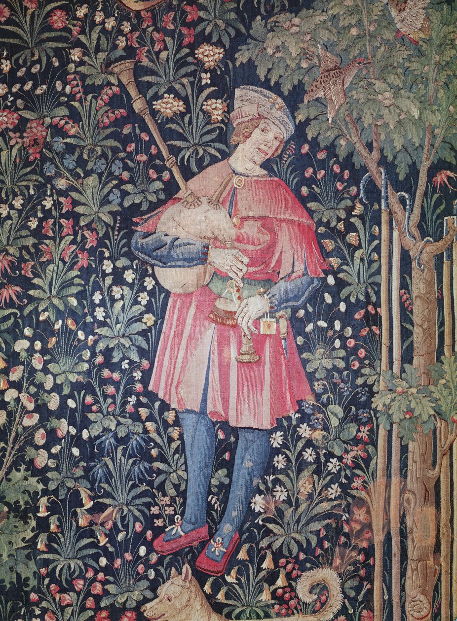 Un homme jouant de la cornemuse, détail de 