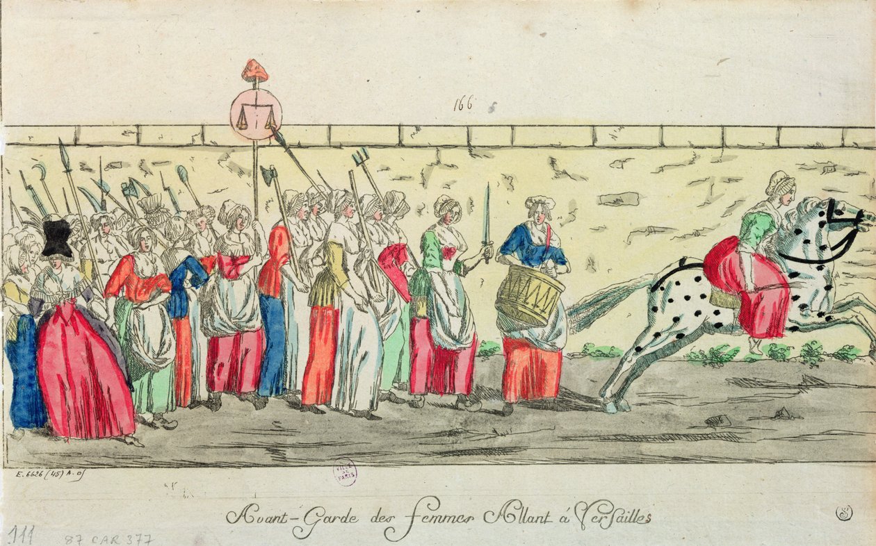 Avant-garde des femmes allant à Versailles le 5 octobre 1789 - French School