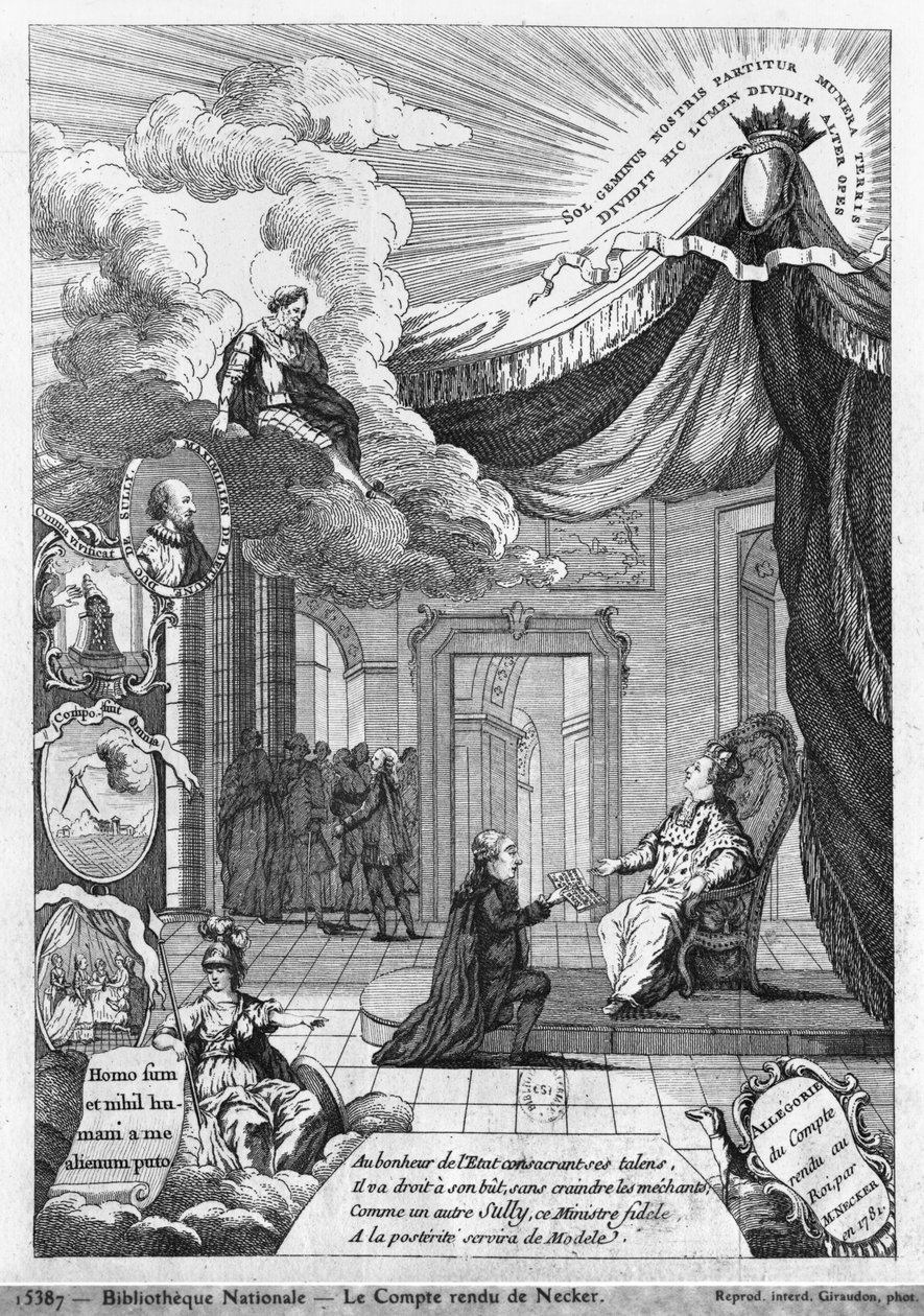 Allégorie du Rapport Remis à Louis XVI (1754-93) par Jacques Necker (1732-1804) en 1781 - French School