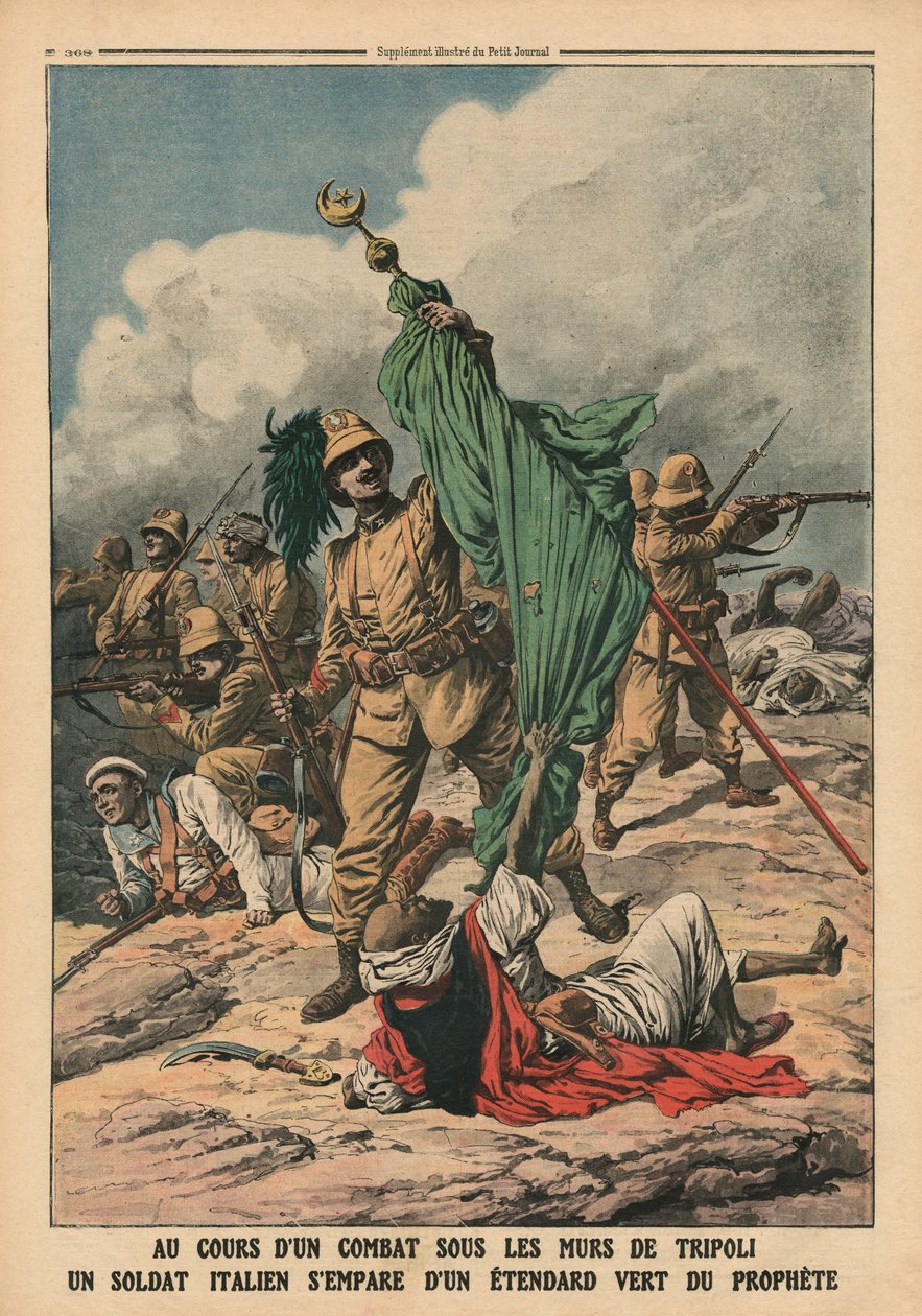 Un soldat italien saisissant l