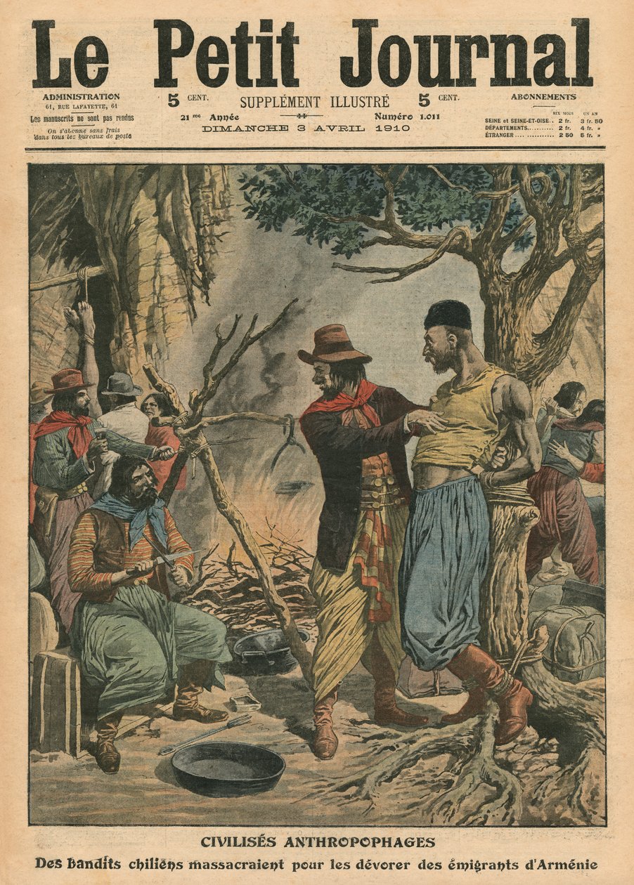 Bandits chiliens dévorant des émigrants arméniens, illustration de 