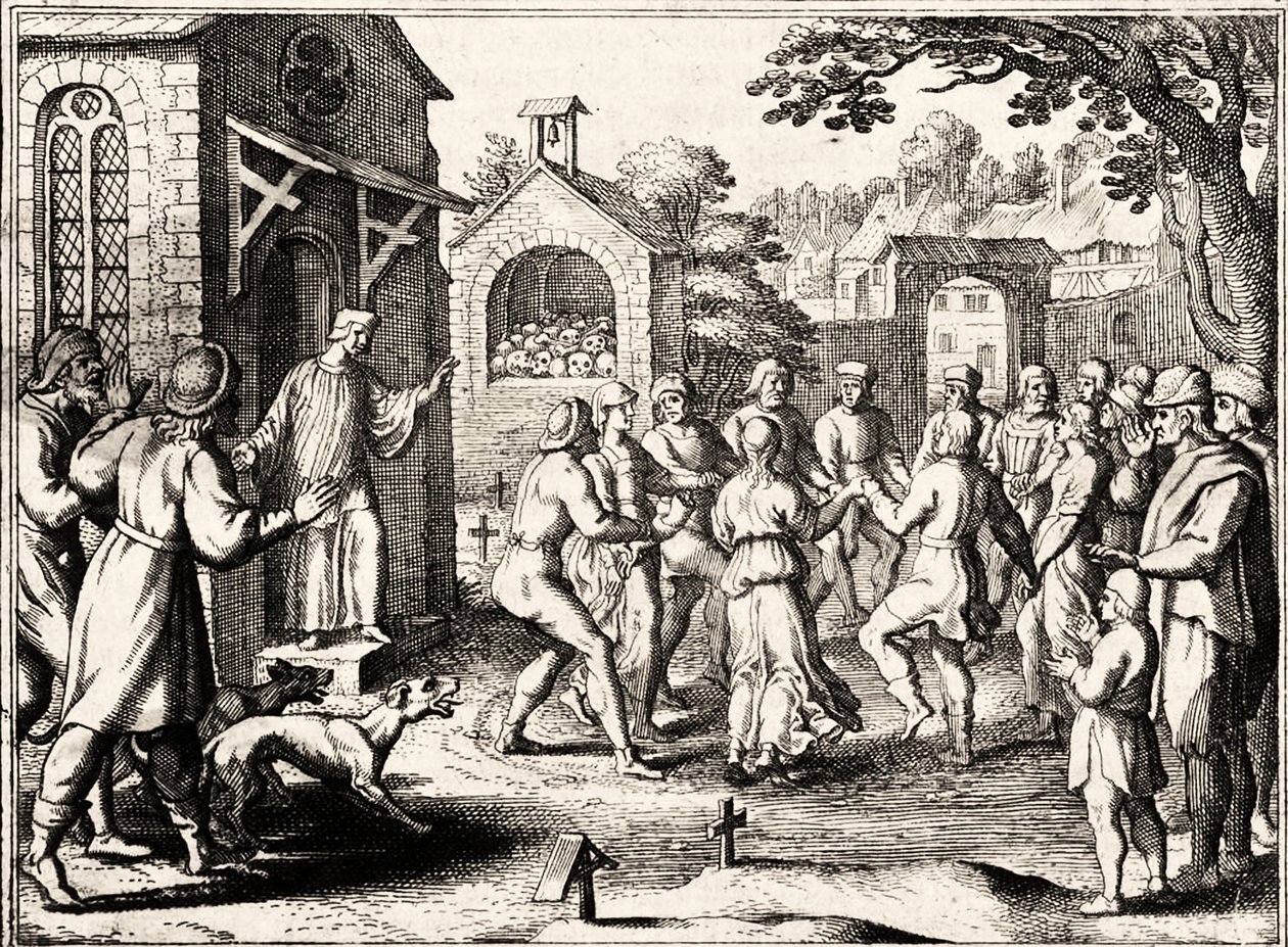 La Peste dansante, Strasbourg, Alsace. 1518 - French School