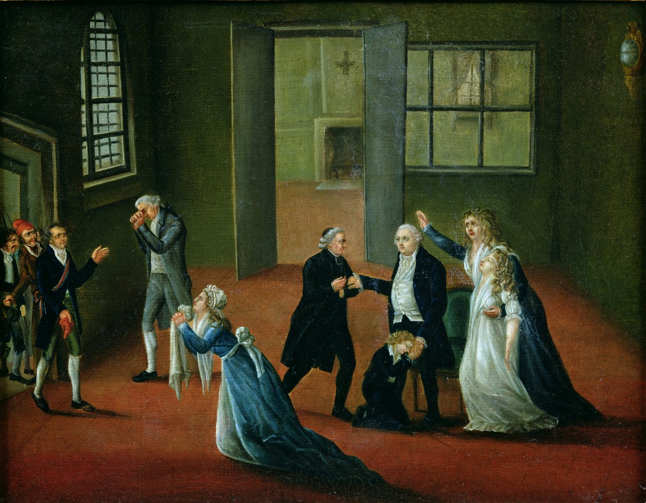 Louis XVI (1754-93) faisant ses adieux à sa famille, 20 janvier 1793 - French School