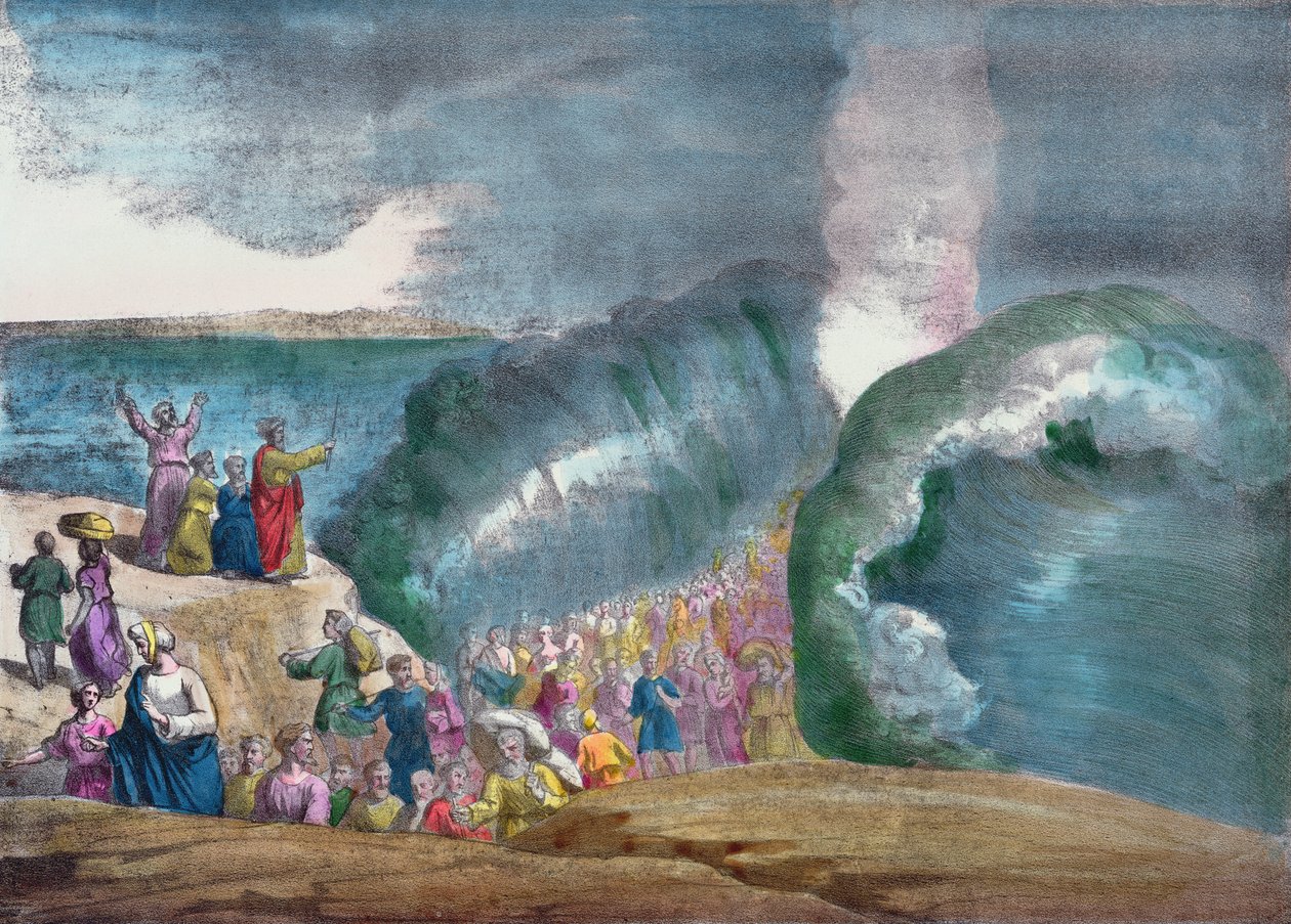 Moïse traversant la mer Rouge - French School
